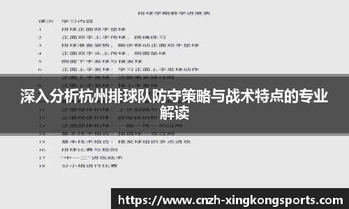 深入分析杭州排球队防守策略与战术特点的专业解读